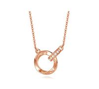 JPXXFM Bijoux/colliers Colliers pour femmes Design classique à double anneau, impliquant un amour sans fin
