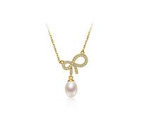 JPXXFM Bijoux/Colliers S925 Chaîne de pendentif de perle en eau douce 6-7 mm Collier de mode en forme de drop pour femmes pour femmes