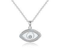 JPXXFM Blanc massif sur 925 collier avec pendentif pour les yeux diaboliques, collier de charme pour les yeux du diable