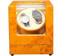 JPXXFM Boîte de rangement en bois pour homme et femme - Remontoir pour 2 montres - Avec remontoir silencieux (orange A)