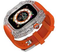 JPXXFM Boîtier de montre transparent avec bracelet pour 8 7 6 5 4 SE 49 mm 45 mm 44 mm Bracelet de rechange entièrement transparent