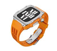JPXXFM Boucotte de montre en caoutchouc à fluor en acier inoxydable , pour 9 8 Série 44 mm 45 mm Kit de modification en métal , pour 9 8 bande 7 6 5 se remplacer