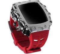 JPXXFM Case de montre en alliage + groupe de montre en silicone , pour SE 8/7/6/4 45 mm 44 mm, Kit de remplacement de sangle de montre à cadre en métal de style RM pour hommes