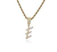 JPXXFM Chaîne de chaîne de zircon Collier 26 Pendants majuscules Jewelry Bijoux 45 cm Double Twist Chain