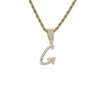 JPXXFM Chaîne de chaîne de zircon Collier 26 Pendants majuscules Jewelry Bijoux 45 cm Double Twist Chain