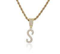 JPXXFM Chaîne de chaîne de zircon Collier 26 Pendants majuscules Jewelry Bijoux 45 cm Double Twist Chain