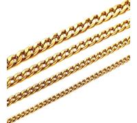 JPXXFM Chaîne de collier en acier inoxydable pour hommes, collier pour femmes Collier de chaîne de bordure simple 20-24 pouces