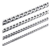 JPXXFM Chaîne de collier en acier inoxydable pour hommes, collier pour femmes Collier de chaîne de bordure simple 20-24 pouces