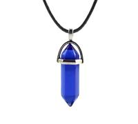 JPXXFM Collier de balles pour hommes et femmes, collier en cuir pendant en pierre naturelle pilier hexagonal Bullet Collier pendentif, collier de puces pour cendres, balle