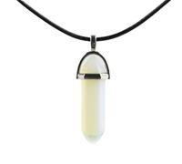 JPXXFM Collier de balles pour hommes et femmes, collier en cuir pendant en pierre naturelle pilier hexagonal Bullet Collier pendentif, collier de puces pour cendres, balle