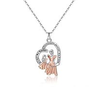 JPXXFM Collier de coeur blanc, «Toujours ma mère, pour toujours mon ami» Gravé la mère et le collier pendentif, cadeau esthétique pour maman