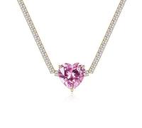 JPXXFM Collier de coeur pour femmes, luxueuse chaîne de tennis avec un pendentif coeur d'amour, déclaration de mode intemporelle