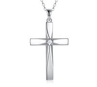 JPXXFM Collier de croix solide pour femmes, délicat collier croix simple et bijoux religieux pour fille maman