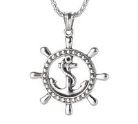 JPXXFM Collier de pirate de filles en argent sterling argent sterling pour hommes et femmes, pirates de charme vintage du collier des Caraïbes Jack Sparrow's Skull Pendant Collier Bijoux, Hollow Out