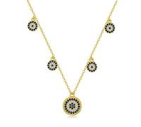 JPXXFM Collier de tour de cou solide de plus de 925 femmes, conception de l'œil maléfique de style turc avec saphir bleu et poissons, cadeau de bijoux de protection chanceux