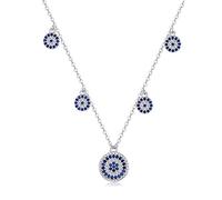 JPXXFM Collier de tour de cou solide pour les femmes, conception des yeux diaboliques de style turc avec saphir bleu et poissons, cadeau de bijoux de protection chanceux