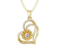 JPXXFM Collier de tournesol collier de fleur jaune collier pendentif bijoux de bijoux à flamme-vous-vous êtes mon soleil - cadeau pour les femmes fille fille anniversaire, métal, zircone cubique