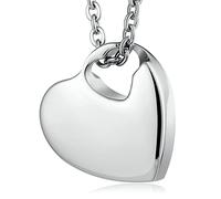 JPXXFM Collier d'urne de crémation pour hommes, collier de cendres humaines pour femmes en acier inoxydable en acier argent pendentif