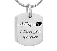 JPXXFM Collier en acier inoxydable, gain de collier pour les femmes je t'aime pour toujours pendentif contre le mé c'est de secouer pour hommes avec un kit et sac d'entonnoir
