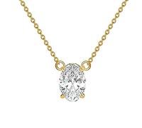 JPXXFM Collier réel carré/ovale/coeur/poire coupé au solitaire Simulate Diamond Pendant Collier pour femmes Girls Birthday Saint Valentin Day Cadeaux, 16-18 pouces, Moissanite