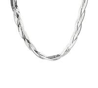 JPXXFM Collier tissé Colliers argentés simples chauffage léger chauffeur unisexe filles amies cadeaux d'anniversaire chaînes mignonnes