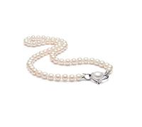 JPXXFM Colliers Love Heart 925 Collier de pendentif en eau douce blanche un bijoux de mode à deux