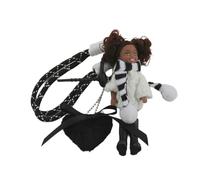 JPXXFM Colorful Curly Hair Dolls charme Keychain Corde tressée Coeur Pendre Course Décoration pour les amoureux