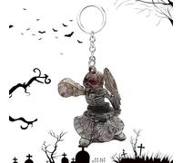 JPXXFM Couchette, résine 3D Squelette de couleur argentée antique | Keychain en résine 3D du crâne, sac à bague de mode, ornements de voiture