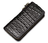 JPXXFM Crocodile First Caler Cowhide Zip Autour du Portefeuille Zippe Glitch Purse Coin Card Slots Collection Portefeuille pour Hommes et Femmes (A)