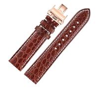 JPXXFM Crocodile Watchband compatible avec Master L2 L3 L4 L2.628 L2.673 Bracelet de sangle 19 mm 21 mm 22 mm (or brun, 19 mm)