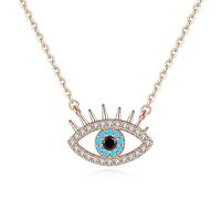 JPXXFM Donnie plus de 925 collier avec pendentif pour les yeux maléfique, turquoise ronde et détail, cadeau de bijoux chanceux protecteur pour les femmes