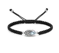 JPXXFM d'urne commémoratif pour cendres pour femmes hommes Crystal Eyes Crémation Ashes Bijoux Rope tressée réglable KeepSake Bangle-Light Blue