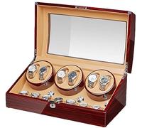 JPXXFM Enrouleur de Montre Automatique pour 6 Montres 7 Rangement en Bois Coquille de Piano Paint extérieur Motor extrêmement Silencieux Grande capacité Beau Paysage