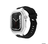 JPXXFM Ensemble modifié de sangle Watcj en caoutchouc ， pour 8 7 45 mm en acier inoxydable coque de protection intégrée ， pour 8 7 6 5 4 SE 45 mm 44 mm Amélioration du boîtier