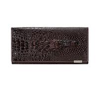 JPXXFM Femmes de Portefeuille, Sac à charnière de tête Crocodile, Longue Section PU en Cuir en Cuir multicard, Marron foncé