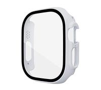 JPXXFM Glass+case For series Ultra 49mm smartwatch PC Screen Protector Bumper Tempered Accessories iwatch Ultra cover (Color : White leopard, Size : 49mm series Ultra)
