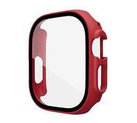 JPXXFM Glass+case For series Ultra 49mm smartwatch PC Screen Protector Bumper Tempered Accessories iwatch Ultra cover (Color : White leopard, Size : 49mm series Ultra)