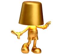 JPXXFM Golden Man Table Lamp Collection with Touch Switch Dimmable Brightness for Bedroom and Living Room Décor Battery Operated Desk Lamp for Office Unique Mr Who Design