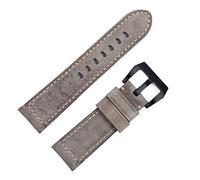 JPXXFM Handmade Watch Band Accessories Retro Vintage Genuine Crazy Horse Leather 24mm Watchband，For Strap Tang Buckle
