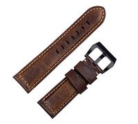 JPXXFM Handmade Watch Band Accessories Retro Vintage Genuine Crazy Horse Leather 24mm Watchband，For Strap Tang Buckle