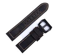 JPXXFM Handmade Watch Band Accessories Retro Vintage Genuine Crazy Horse Leather 24mm Watchband，For Strap Tang Buckle