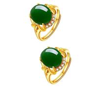 JPXXFM Jade Silver Women Sizer Thumb Gemstone Turquoise Anniversary Stone Emerald Gold Finger Platage