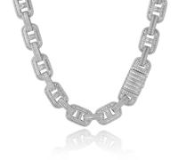 JPXXFM Jewelry Accessories - Chaîne épaisse et solide pour homme - Largeur : 15 mm - Chaîne à maillons cubains étincelants - Décoration incluse