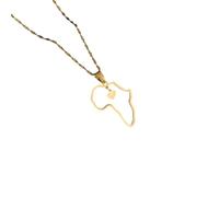 JPXXFM Jewelry New 2025 Fashion Africa Map Pendant Colliers pour femmes Her Heart African of Maps en acier inoxydable Party Birthday Bielry Gifts avec pour You Jewelry Fashion S Gift Creative