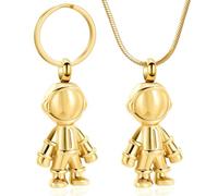 JPXXFM Keepsake Key Chain Urns For Human/Pet Ashes Cremation Jewelry Stainless Steel Key Ring Pendant Men Customized