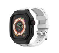 JPXXFM Kit de modification de bracelet de montre de luxe pour 8 49 mm Remplacement de montre Bambou Boîtier en acier inoxydable Bracelet de montre en caoutchouc, pour iWatch 8 49 mm