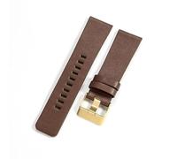 JPXXFM Leather Watchbands For Diesel Simple Plain Cowhide Coffee Watch Strap
