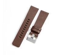 JPXXFM Leather Watchbands For Diesel Simple Plain Cowhide Coffee Watch Strap