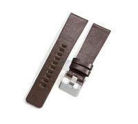 JPXXFM Leather Watchbands For Diesel Simple Plain Cowhide Coffee Watch Strap