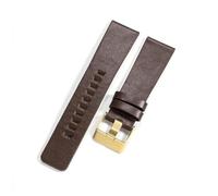 JPXXFM Leather Watchbands For Diesel Simple Plain Cowhide Coffee Watch Strap